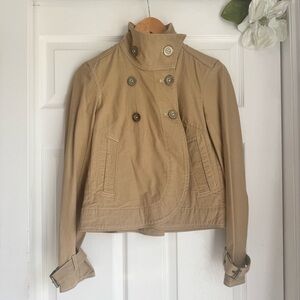 Michael Kors Khaki Double-Breasted Pea Coat
